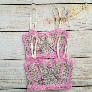 Urban Outfitters Pink Floral Lace Bralette Size XS